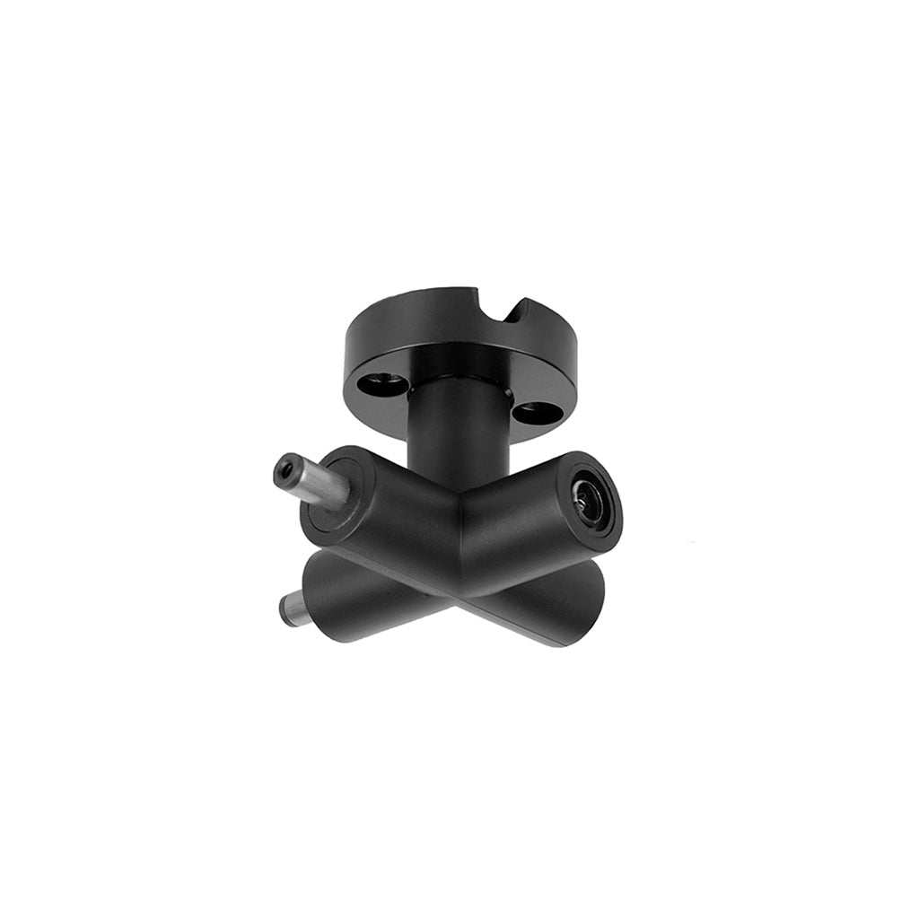 Conector horizontal dos entradas hembra + dos salidas macho de pared, policarbonato acabado negro para luminarios de la serie RUB CUBE de iLumileds