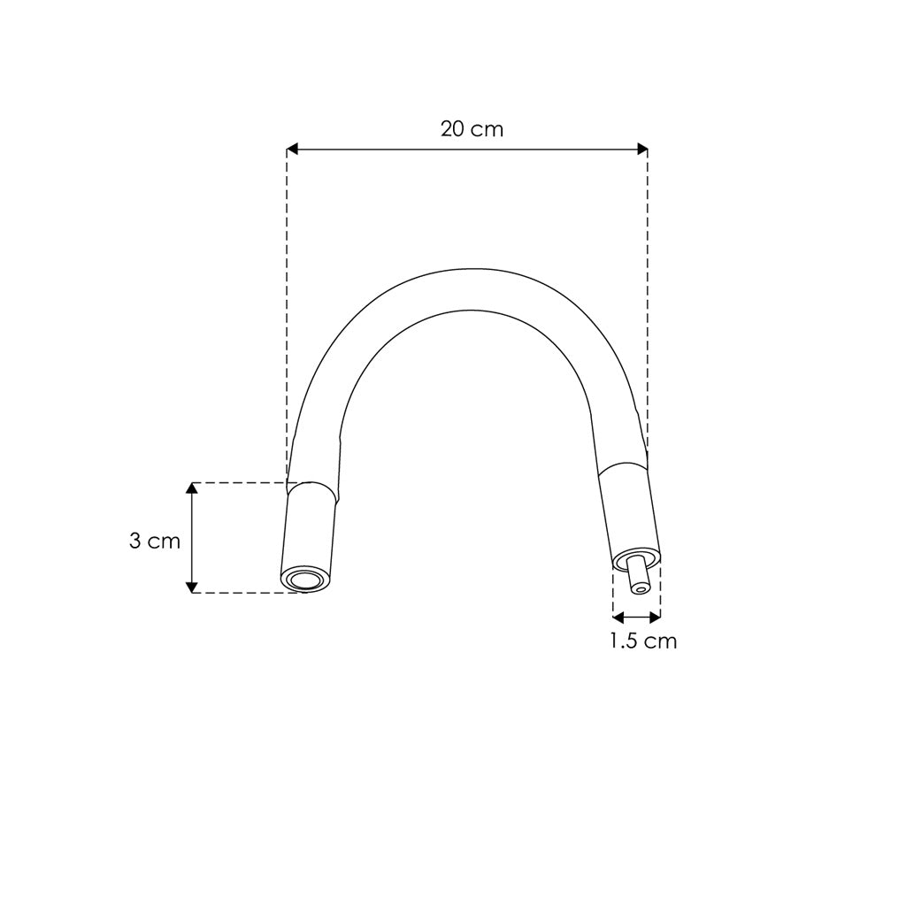 Cople flexible macho – hembra, policarbonato y silicón acabado negro, para luminarios de la serie RUB CUBE de iLumileds