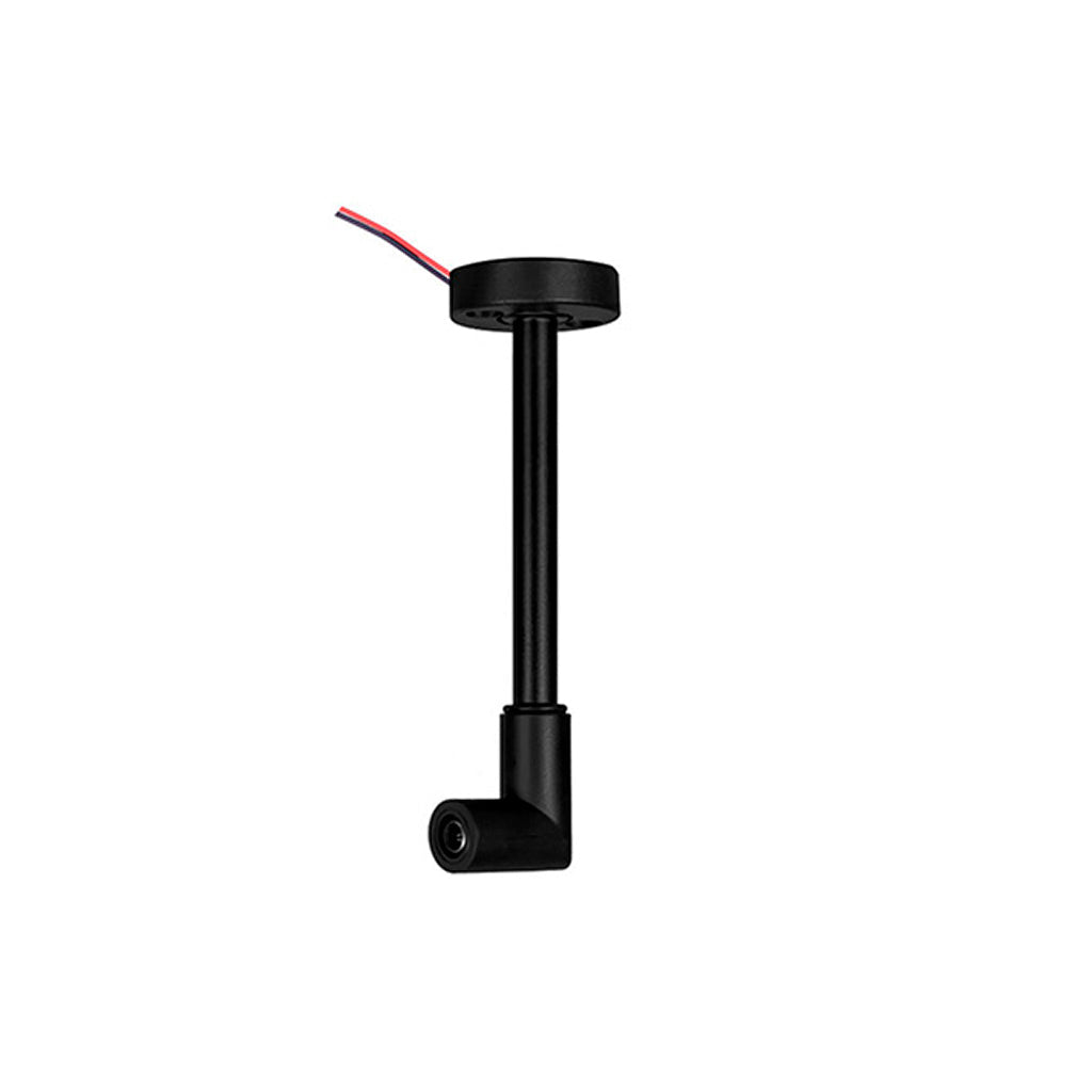 Base de sujeción para sobreponer en pared o techo, incluye conector hembra de 90° con par de cables internos de 10cm, policarbonato acabado negro para modelos ILURBKLT05WWWB e ILURBKLT05WNW  de la serie RUB CUBE de iLumileds