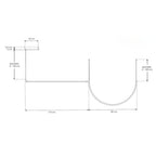 Luminario para suspender 34W 100° serie RUB CUBE, incluye una línea luminosa semicircular + una recta y accesorios para fijación, cambio de color de luz y atenuación vía control remoto o APP de iLumileds