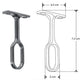 Kit de 2 soportes de techo para perfil ILUPA1401 (No se vende individual)