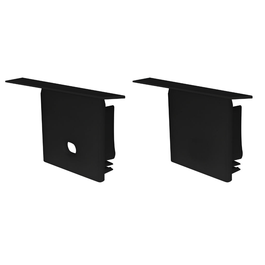 Kit de terminación lateral para perfil ILUPA2403CON que incluye 2 tapas laterales de plástico acabado negro de iLumileds