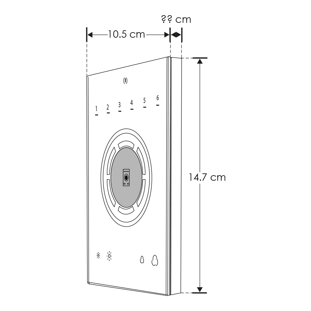 Interfase DMX STICKCW4 1024 canales para sobreponer en muro con pantalla sensible al tacto de Nicolaudie