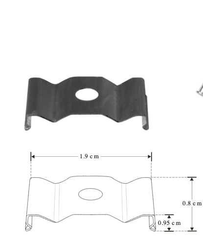 Kit de 2 grapas de sujeción negras para perfil de aluminio PA1806N (No se vende individual)