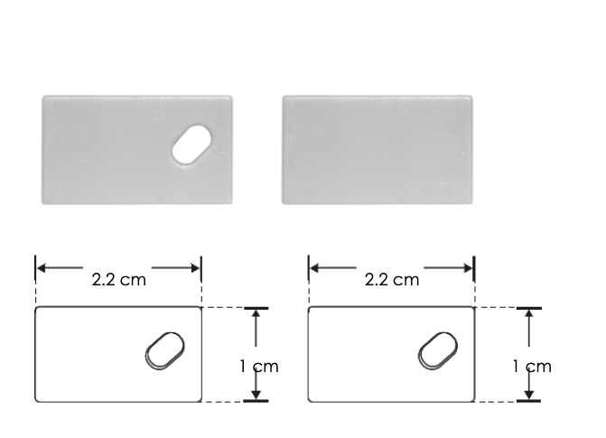 Kit de 2 tapas laterales para perfil de aluminio PA2213 de metal