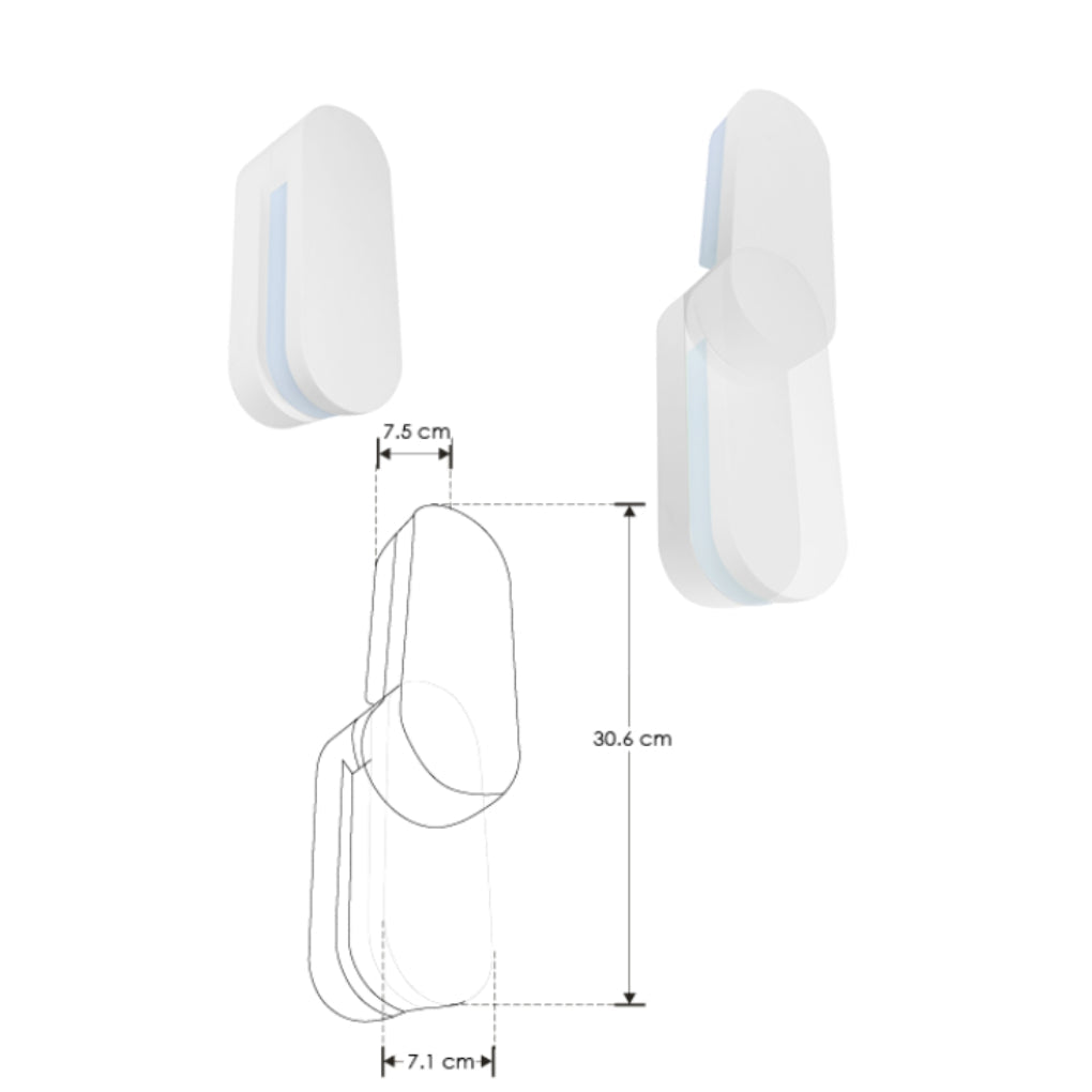Luminario ovalado con luz indirecta rotativa para muro 9W luz cálida de iLumileds