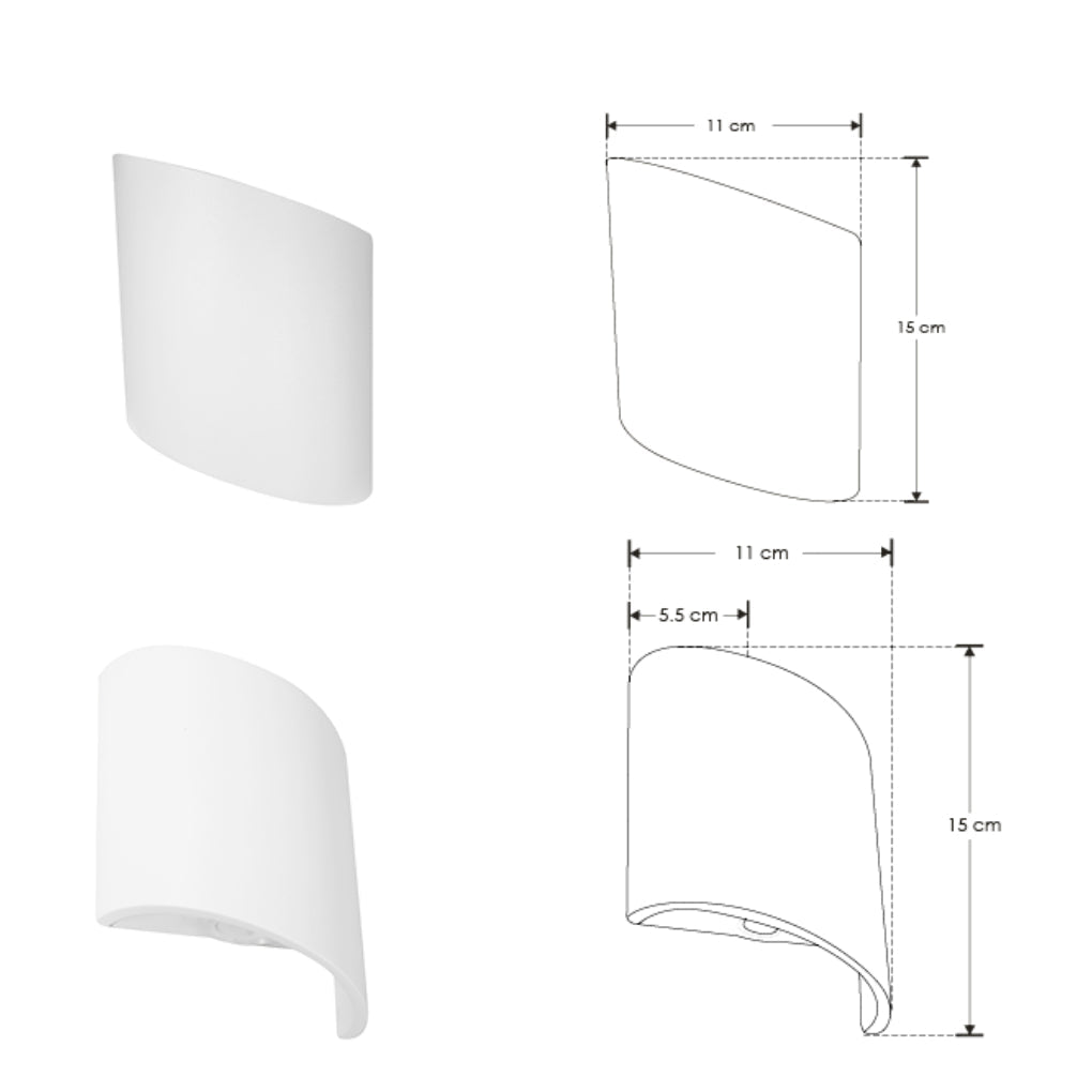 Luminario tipo aleta con doble salida de luz para muro 6W luz cálida de iLumileds