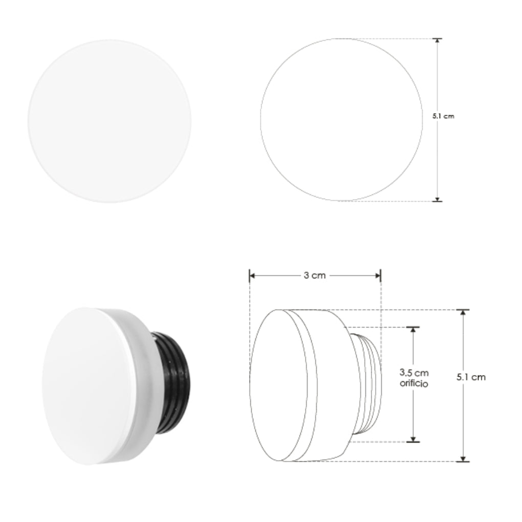 Luminario LED circular empotrable en pared 1W luz neutro cálido (3000K), salida de luz perimetral 100-265V para interiores de iLumileds