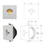 Luminario de cortesía luz oculta para empotrar en muro 2.5W luz cálida (3000K) de iLumileds