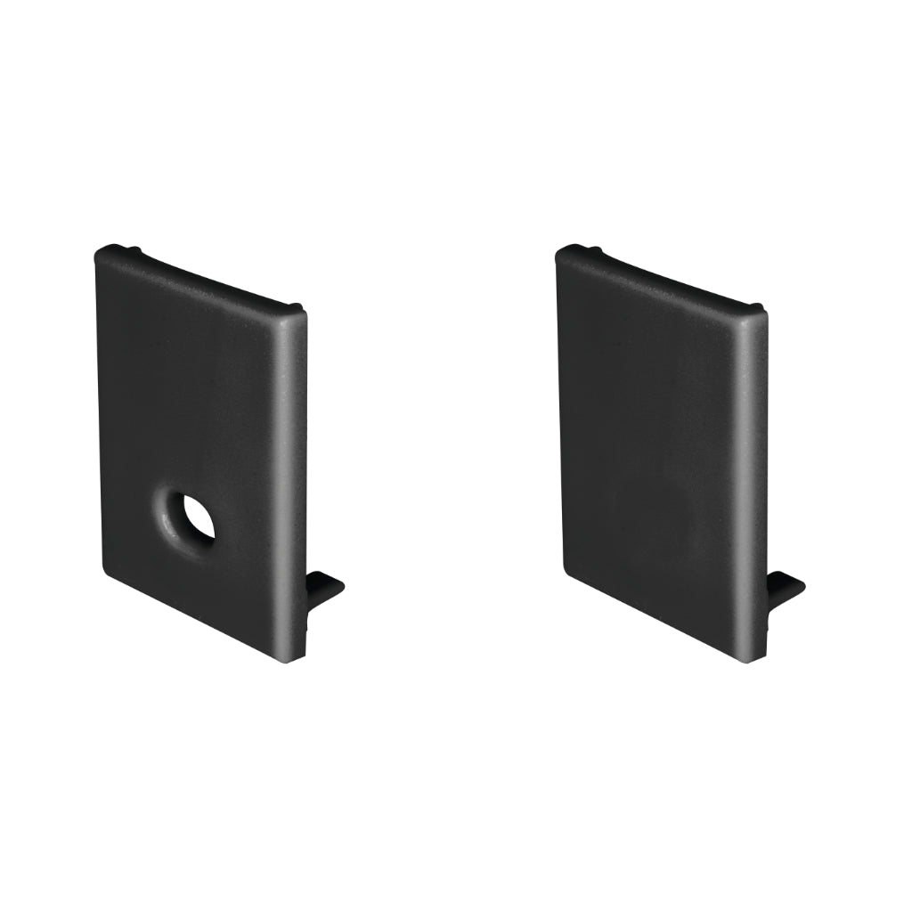 Kit de 2 tapas laterales negras para perfil de aluminio ILUPA1722NUGR de plástico de iLumileds (No se vende individual)