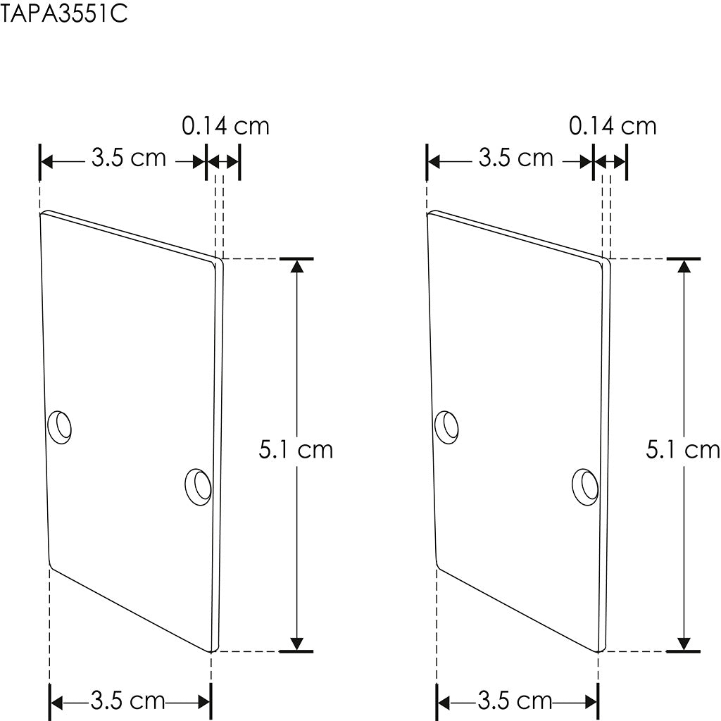 Kit de 2 tapas laterales negras para perfil de aluminio ILUPA3551NUGR de aluminio Kit de 2 tapas laterales negras para perfil de aluminio ILUPA3551NUGRC de aluminio de iLumileds (No se vende individual)