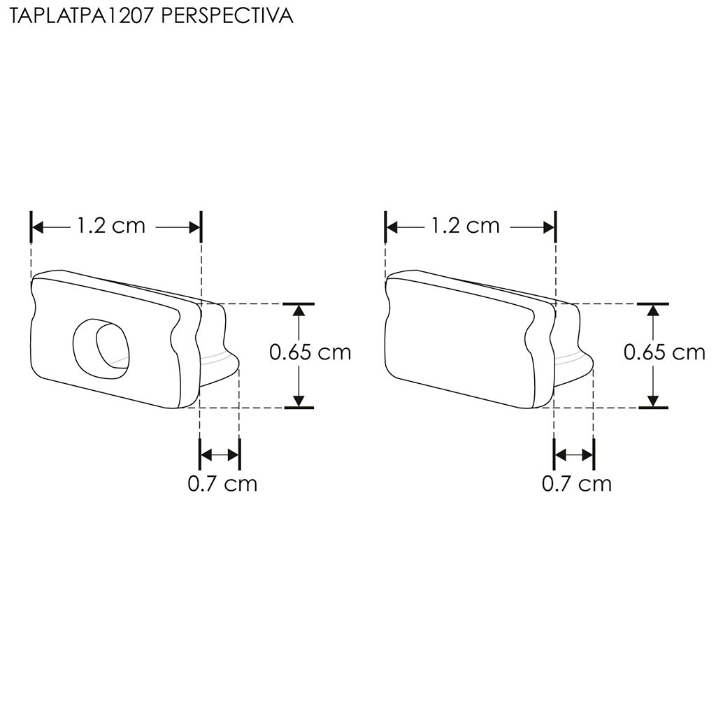 Kit de 2 tapas laterales de plástico para perfil de aluminio PA1207 de iLumileds