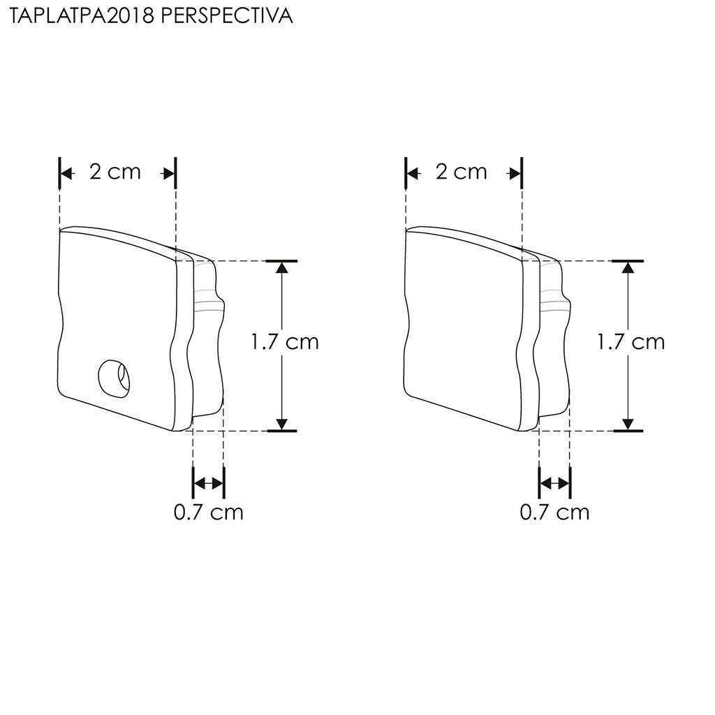 Kit de 2 tapas laterales de plástico para perfil de aluminio PA2018 de iLumileds