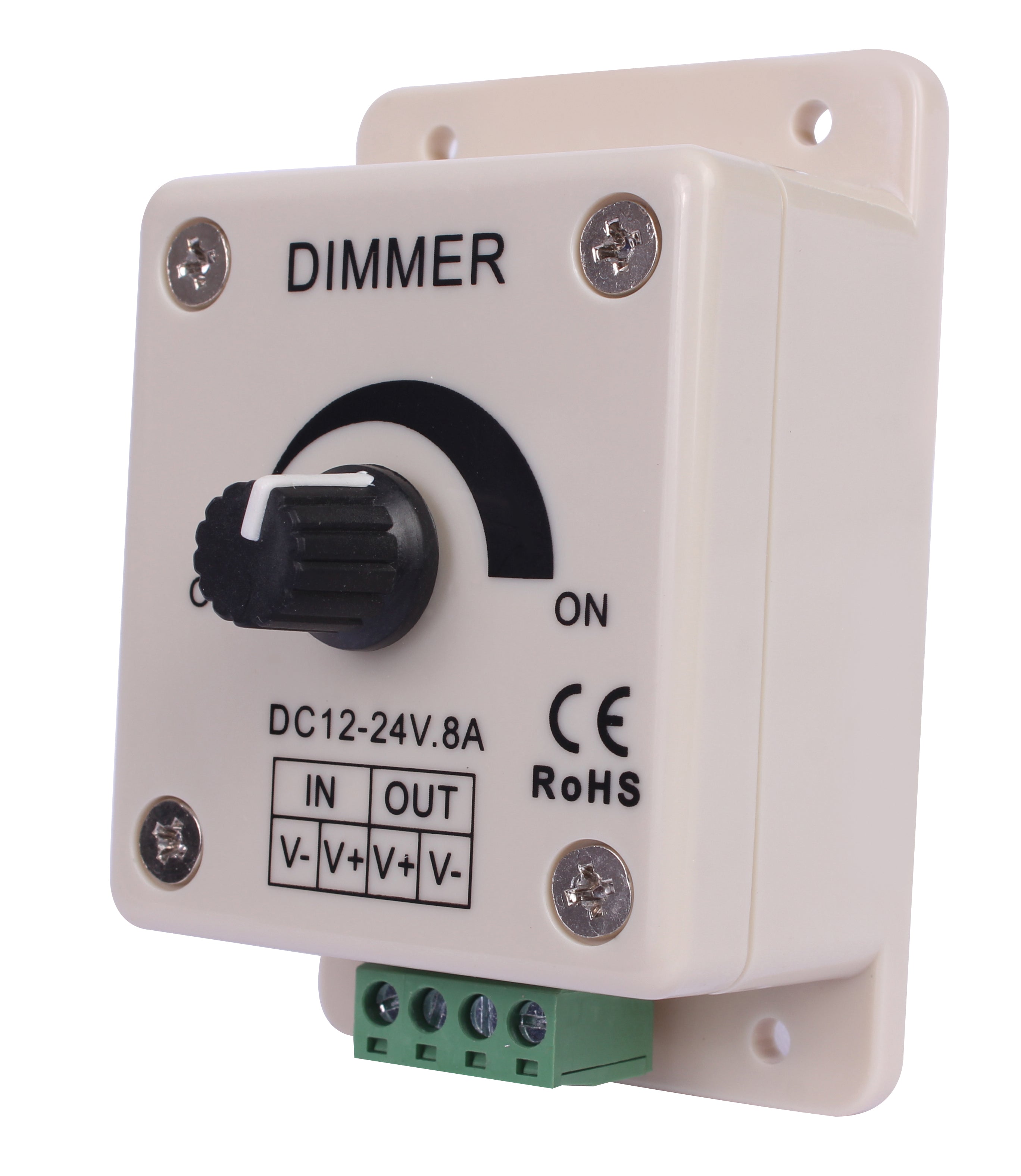 Atenuador (PWM) manual rotatorio para tira LED, 72W-12V cc  144W-24V cc de iLumileds