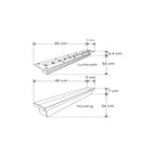 Luminario rectangular integrado 18W 15x45° 60cm luz Neutro Cálido fabricado en acero inoxidable para empotrar en piso incluye housing de iLumileds