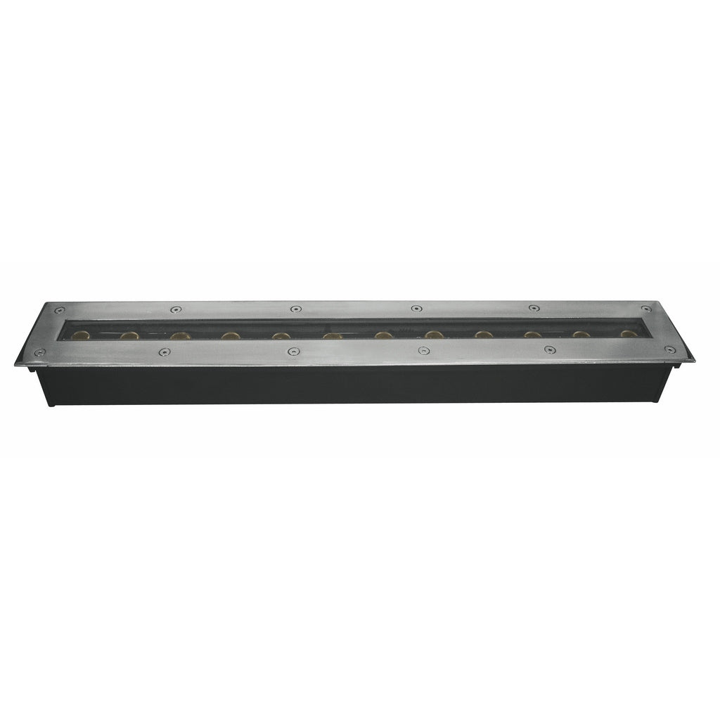Luminario rectangular integrado 18W 15x45° 60cm luz Neutro Cálido fabricado en acero inoxidable para empotrar en piso incluye housing de iLumileds