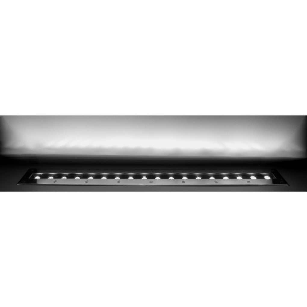 Luminario rectangular integrado 27W 15x45° 100cm fabricado en acero inoxidable para empotrar en piso incluye housing de iLumileds