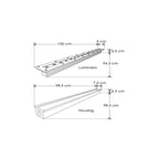 Luminario rectangular integrado 27W 15x45° 100cm fabricado en acero inoxidable para empotrar en piso incluye housing de iLumileds